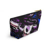 NerdyKeppie Splatter Wave Genderfluid Pride Zipper Pouch with T-Bottom. A zippered accessory/makeup bag featuring a t-bottom and a Splatter Wave pattern in genderfluid pride colors. This genderfluid pride zipper pouch is fully lined and comes in two sizes.