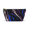 NerdyKeppie Splatter Wave Genderfluid Pride Zipper Pouch with T-Bottom. A zippered accessory/makeup bag featuring a t-bottom and a Splatter Wave pattern in genderfluid pride colors. This genderfluid pride zipper pouch is fully lined and comes in two sizes.