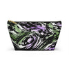 NerdyKeppie Splatter Wave Genderqueer Pride Zipper Pouch with T-Bottom. A zippered accessory/makeup bag featuring a t-bottom and a Splatter Wave pattern in genderqueer pride colors. This genderqueer pride zipper pouch is fully lined and comes in two sizes.