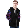 NerdyKeppie Splatter Wave Lightweight Bi Pride Zip Up Hoodie. 