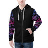 NerdyKeppie Splatter Wave Lightweight Bi Pride Zip Up Hoodie. 