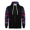 NerdyKeppie Splatter Wave Lightweight Bi Pride Zip Up Hoodie. 