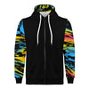 NerdyKeppie Splatter Wave Lightweight Pan Pride Zip Up Hoodie. 