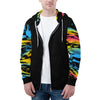 NerdyKeppie Splatter Wave Lightweight Pan Pride Zip Up Hoodie. 