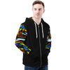NerdyKeppie Splatter Wave Lightweight Progress Pride Zip Up Hoodie. 