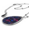 Splatter Wave Oval Bi Pride Necklace