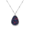 Splatter Wave Oval Bi Pride Necklace