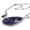 Splatter Wave Oval Genderfluid Pride Necklace