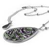 Splatter Wave Oval Genderqueer Pride Necklace