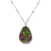 Splatter Wave Oval Lesbian Pride Necklace