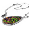 Splatter Wave Oval Lesbian Pride Necklace