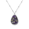 Splatter Wave Oval Non-Binary Pride Necklace