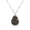 Splatter Wave Oval Progress Pride Necklace