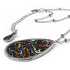 Splatter Wave Oval Progress Pride Necklace