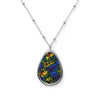 Splatter Wave Oval Rainbow Gay Pride Necklace