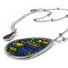 Splatter Wave Oval Rainbow Gay Pride Necklace