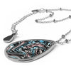 Splatter Wave Oval Trans Pride Necklace