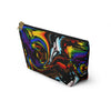 NerdyKeppie Splatter Wave Progress Pride Zipper Pouch with T-Bottom. A zippered accessory/makeup bag featuring a t-bottom and a Splatter Wave pattern in Progress pride colors. This Progress pride zipper pouch is fully lined and comes in two sizes.
