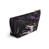NerdyKeppie Splatter Wave Queer Pride Zipper Pouch with T-Bottom. A zippered accessory/makeup bag featuring a t-bottom and a Splatter Wave pattern in queer pride colors. This queer pride zipper pouch is fully lined and comes in two sizes.