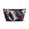 NerdyKeppie Splatter Wave Queer Pride Zipper Pouch with T-Bottom. A zippered accessory/makeup bag featuring a t-bottom and a Splatter Wave pattern in queer pride colors. This queer pride zipper pouch is fully lined and comes in two sizes.