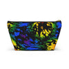 NerdyKeppie Splatter Wave Rainbow Gay Pride Zipper Pouch with T-Bottom. A zippered accessory/makeup bag featuring a t-bottom and a Splatter Wave pattern in rainbow pride colors. This gay pride zipper pouch is fully lined and comes in two sizes.