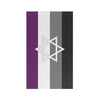 NerdyKeppie Star of David Ace Pride Flag (Indoor/Outdoor). An Asexual Pride flag with a Star of David, Pride flag made from durable, weather-resistant poly canvas: this Pride celebration flag makes a great home decoration or casual cape!