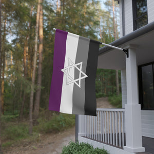 NerdyKeppie Star of David Ace Pride Flag (Indoor/Outdoor). An Asexual Pride flag with a Star of David, Pride flag made from durable, weather-resistant poly canvas: this Pride celebration flag makes a great home decoration or casual cape!