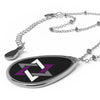 Star of David Oval Ace Pride Necklace
