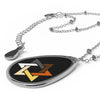 Star of David Oval Bear Necklace