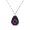 Star of David Oval Bi Pride Necklace