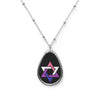 Star of David Oval Genderfluid Pride Necklace