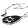 Star of David Oval Genderqueer Pride Necklace