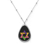 Star of David Oval Lesbian Pride Necklace