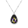 Star of David Oval Non-Binary Pride Necklace