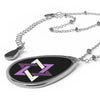 Star of David Oval Queer Pride Necklace