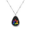 Star of David Oval Rainbow Gay Pride Necklace