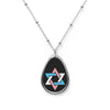 Star of David Oval Trans Pride Necklace