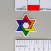 NerdyKeppie Star of David Pride Sticker. A NerdyKeppie matte sticker reading TEXT. This gay pride sticker ships from Portland, Oregon.