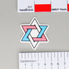NerdyKeppie Star of David Pride Sticker. A NerdyKeppie matte sticker reading TEXT. This gay pride sticker ships from Portland, Oregon.