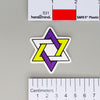 NerdyKeppie Star of David Pride Sticker. A NerdyKeppie matte sticker reading TEXT. This gay pride sticker ships from Portland, Oregon.