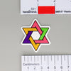 NerdyKeppie Star of David Pride Sticker. A NerdyKeppie matte sticker reading TEXT. This gay pride sticker ships from Portland, Oregon.