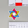 NerdyKeppie Star of David Pride Sticker. A NerdyKeppie matte sticker reading TEXT. This gay pride sticker ships from Portland, Oregon.
