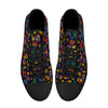 NerdyKeppie Stencil Roses Canvas High Top Rainbow Gay Pride Sneakers. A canvas high top sneaker with a Stencil Roses design on it in rainbow gay pride colors. These gay pride high top sneakers also come with white soles on request.