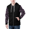 NerdyKeppie Stencil Roses Lightweight Ace Pride Zip Up Hoodie. 