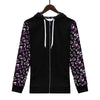 NerdyKeppie Stencil Roses Lightweight Ace Pride Zip Up Hoodie. 