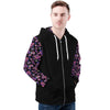 NerdyKeppie Stencil Roses Lightweight Genderfluid Pride Zip Up Hoodie. 