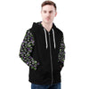 NerdyKeppie Stencil Roses Lightweight Genderqueer Pride Zip Up Hoodie. 