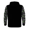 NerdyKeppie Stencil Roses Lightweight Genderqueer Pride Zip Up Hoodie. 