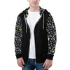 NerdyKeppie Stencil Roses Lightweight Genderqueer Pride Zip Up Hoodie. 