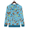 NerdyKeppie Sweet Otters Lightweight Zip Up Hoodie. A hooded sweatshirt with zipper and two front pockets. This adorable zip up hoodie has the NerdyKeppie Sweet Otters design on its sleeves and inside its hood!.
